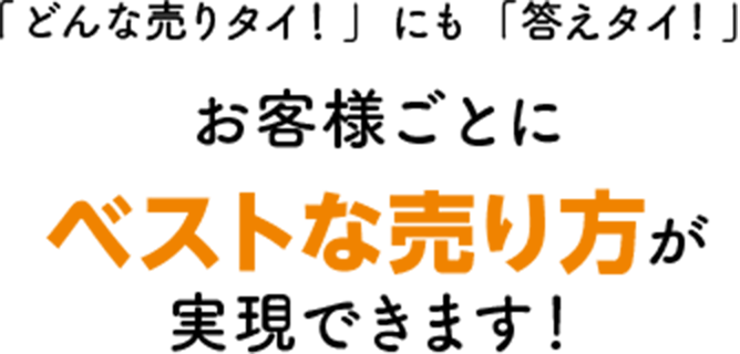 お客様ごとにベストな売り⽅が